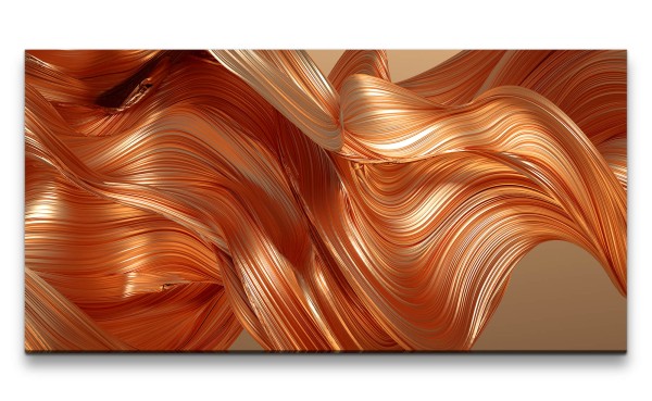 Leinwandbild 120x60cm 3d Art Abstrakt Energie Dekorativ Kunstvoll Modern Kupfer