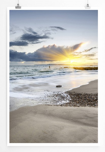 Landschaftsfotografie 60x90cm Poster Sonnenaufgang bei Bournemouth in Dorset UK