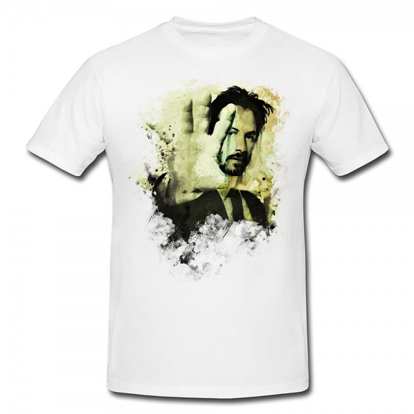Keanu Reeves Hand Premium Herren und Damen T-Shirt Motiv aus Paul Sinus Aquarell