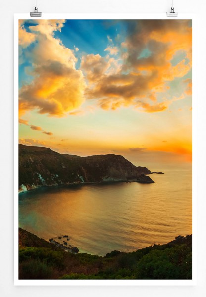 Landschaftsfotografie 60x90cm Poster Sonnenaufgang in Cephalonia Griechenland
