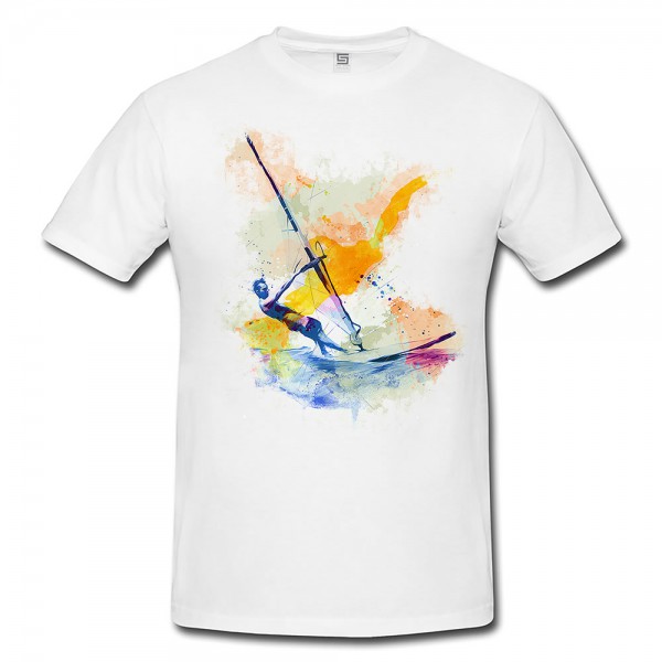 Windsurfer III Herren und Damen T-Shirt Sport Motiv aus Paul Sinus Aquarell