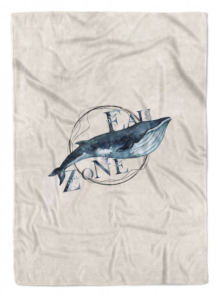 Handtuch Strandhandtuch Saunatuch Kuscheldecke Kunstvoll Ozean Blauwal Motiv