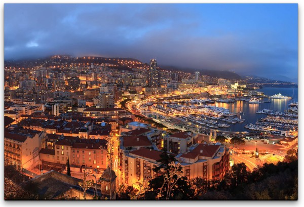 Monte Carlo bei Nacht Wandbild in verschiedenen Größen
