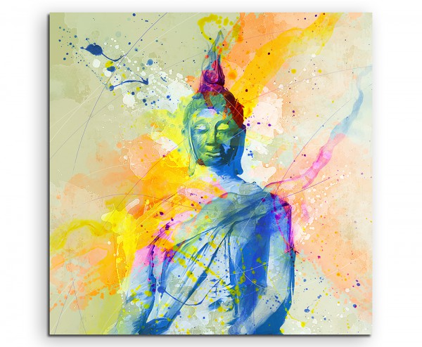 Buddha I 60x60cm Aquarell Art Leinwandbild