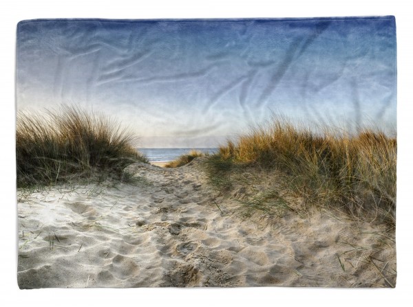 Handtuch Strandhandtuch Saunatuch Kuscheldecke mit Fotomotiv Sanddünen Ostsee M