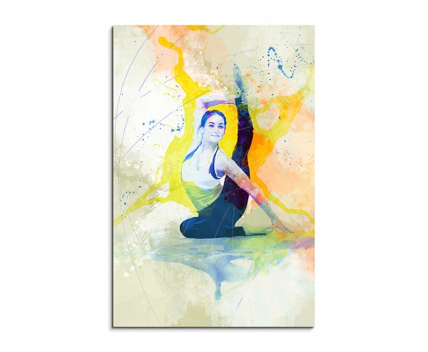 Yoga III 90x60cm Aquarell Art Leinwandbild