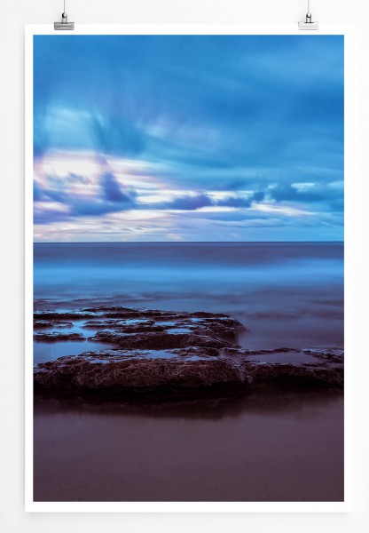 Landschaftsfotografie 60x90cm Poster Sonnenaufgang an der Küste Sizilien Italien