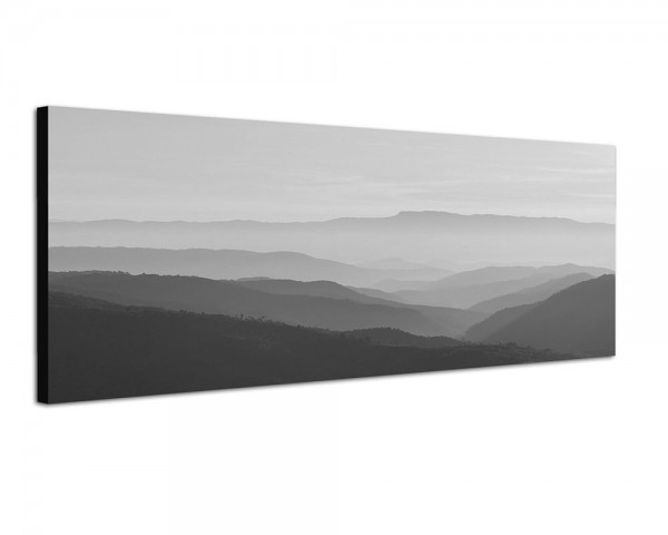 150x50cm Berge Wald Nebel Dämmerung