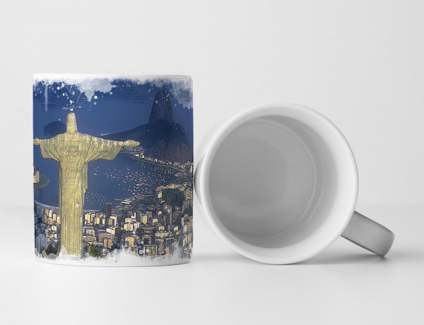 Tasse Geschenk Urbane Fotografie – Luftaufnahme von Rio de Janeiro Brasilien
