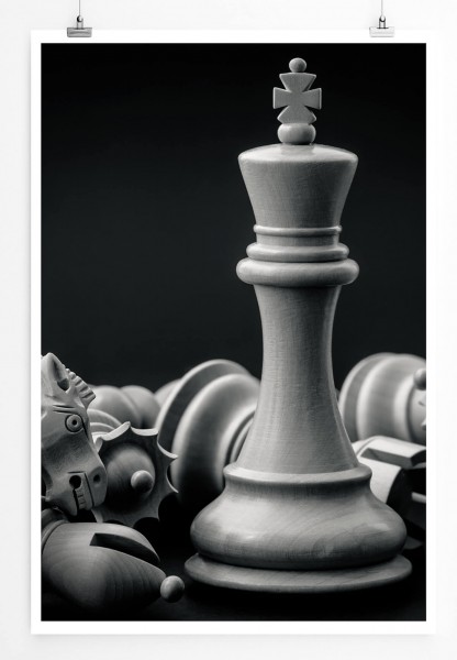 Künstlerische Fotografie  König beim Schach 60x90cm Poster