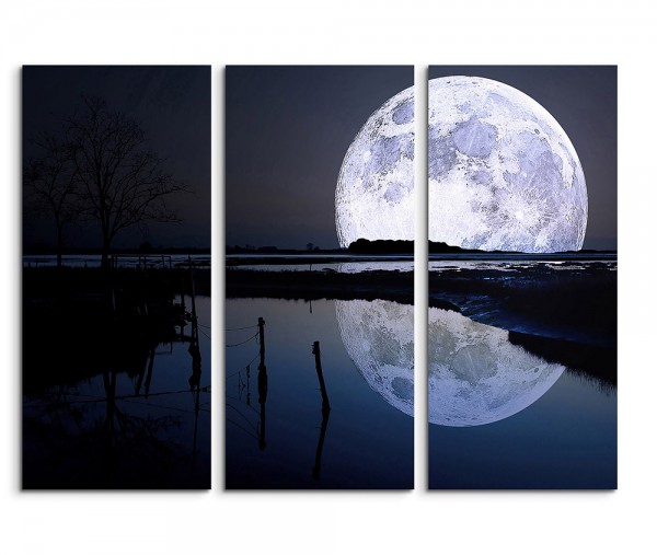Beatyful Moon Reflection Fantasy Art 3x90x40cm