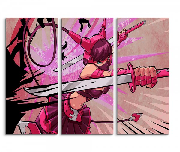 Pink Sword Girl Fantasy Art 3x90x40cm
