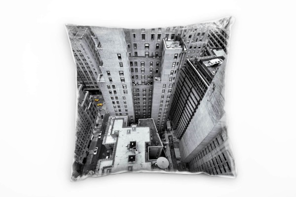 City, New York, Hochhäuser, grau Deko Kissen 40x40cm für Couch Sofa Lounge Zierkissen