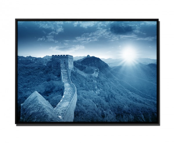 105x75cm Leinwandbild Petrol Chinesische Mauer Sonnenuntergang