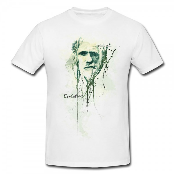 Charles Darwin Premium Herren und Damen T-Shirt Motiv aus Paul Sinus Aquarell