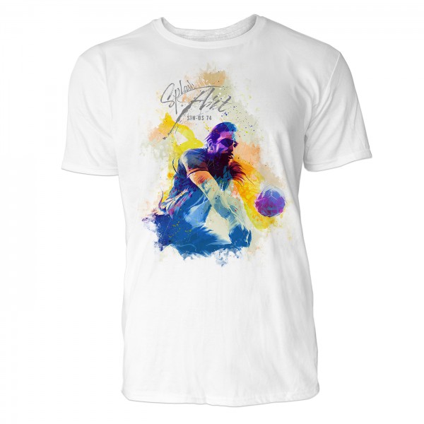 Volleyballer Sinus Art ® T-Shirt Crewneck Tee with Frontartwork
