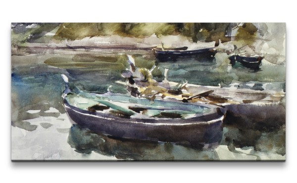 Remaster 120x60cm John Singer weltberühmtes Gemälde zeitlose Kunst Boote See