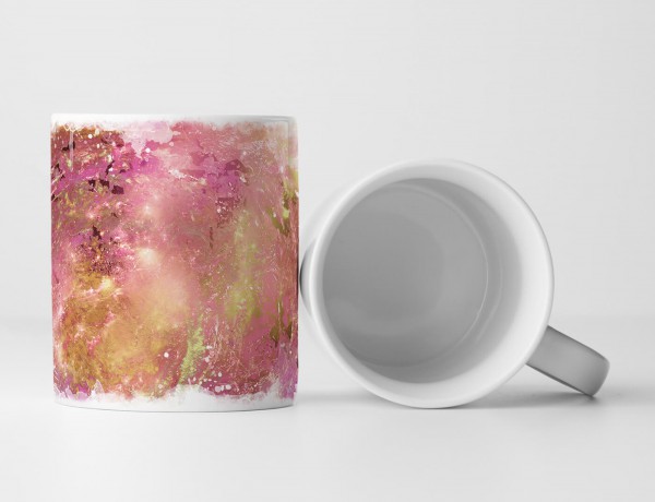 Tasse Geschenk sandbraune, rosa Abstraktion 