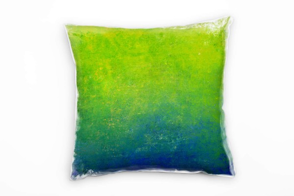 Abstrakt, grün, blau, getupft, gemalt Deko Kissen 40x40cm für Couch Sofa Lounge Zierkissen
