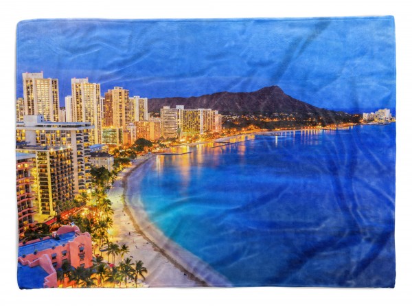 Handtuch Strandhandtuch Saunatuch Kuscheldecke mit Fotomotiv Hawaii Honolulu Kü
