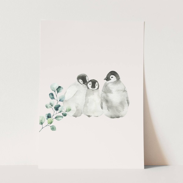Wandbild Tier Motiv kleine süße Pinguine kuschelig Lieblich Herzig Flauschig