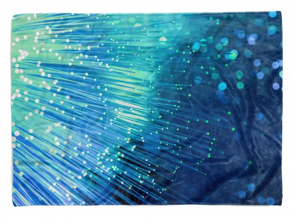 Handtuch Strandhandtuch Saunatuch Kuscheldecke mit Fotomotiv Blau Abstrakt Glasfasern Nah