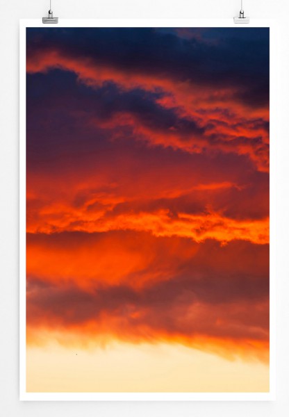 Landschaftsfotografie 60x90cm Poster Roter wolkiger Sonnenaufgang