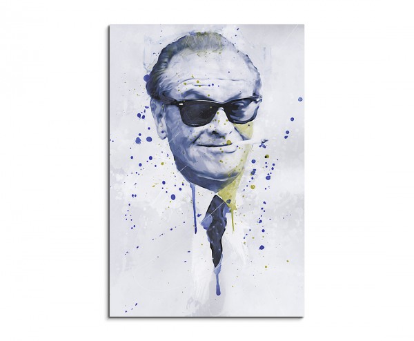 Jack Nicholson Splash 90x60cm Kunstbild als Aquarell auf Leinwand