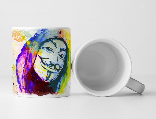 Anonymous Maske I Tasse als Geschenk, Design Sinus Art