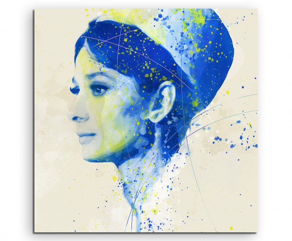 Audrey Hepburn III Aqua 60x60cm Wandbild Aquarell Art