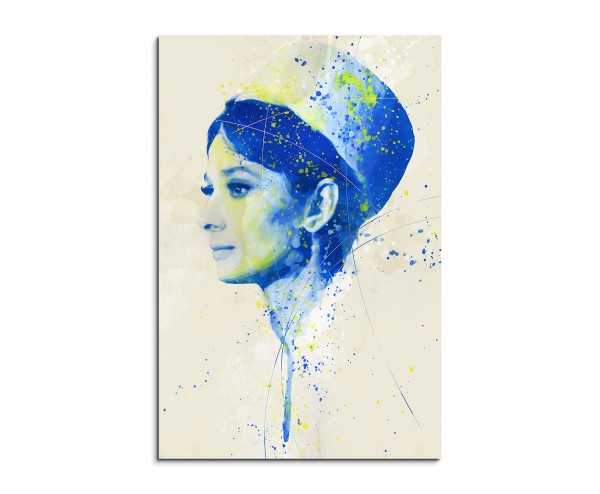 Audrey Hepburn III Aqua 90x60cm Wandbild Aquarell Art