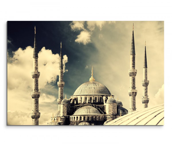 120x80cm Wandbild Istanbul Blau Moschee Wolken