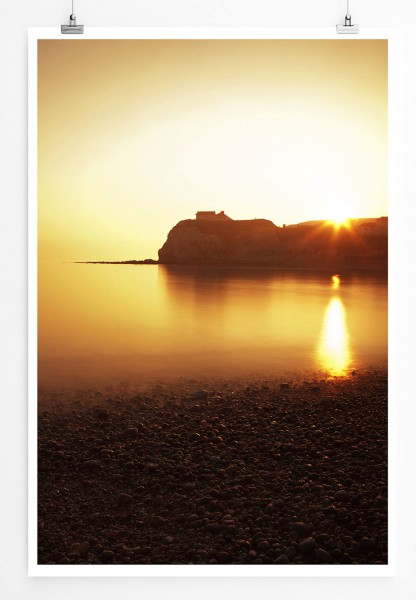 60x90cm Landschaftsfotografie Poster Isle of Wight bei Sonnenschein