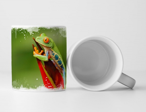 Tasse Geschenk Frosch mit roten Augen – Regenwald
