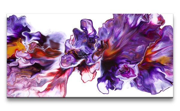 Leinwandbild 120x60cm Farben fließen ineinander Kunstvoll Modern Acrylic Fluid