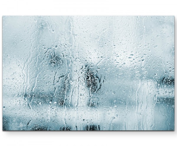 Fotografie  Glasfront mit Regen - Leinwandbild