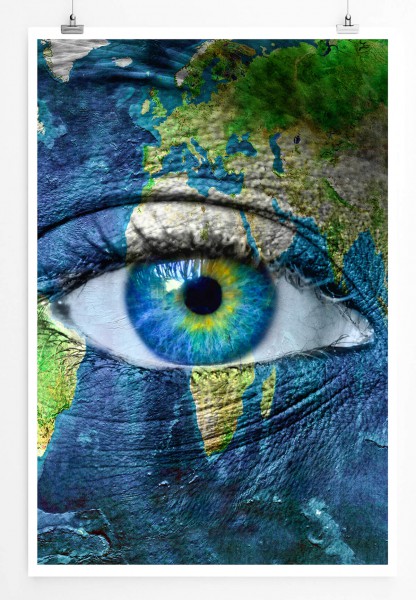 60x90cm Künstlerische Fotografie Poster Das Gesicht der Erde