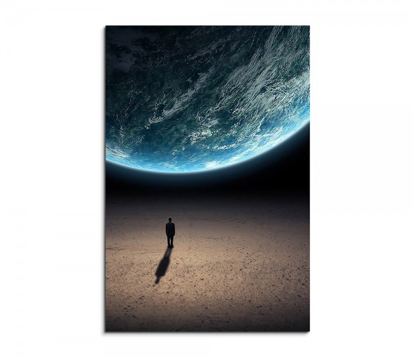 Man Looking At Earth From Space Fantasy Art 90x60cm