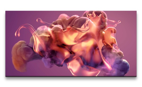 Leinwandbild 120x60cm Abstrakt Dekorativ Fluid Modern Kunstvoll fließende Farben
