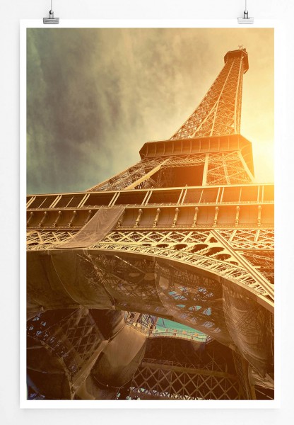 Architekturfotografie  Der Eiffelturm bei Sonne Paris 60x90cm Poster