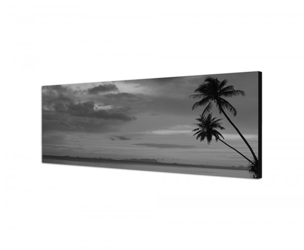 150x50cm Strand Meer Palmen Sonnenuntergang