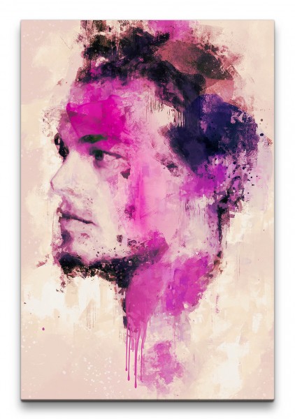 Leonardo DiCaprio Porträt Abstrakt Kunst Schauspieler Farbenfroh 60x90cm Leinwandbild