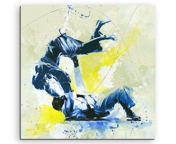 Judo III 60x60cm SPORTBILDER Paul Sinus Art Splash Art Wandbild Aquarell Art