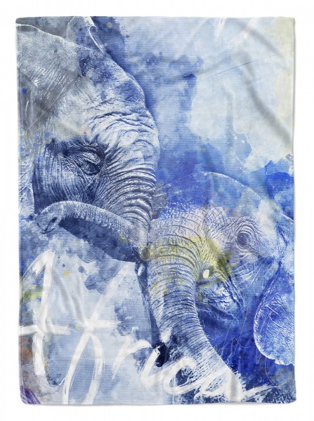 Handtuch Strandhandtuch Saunatuch Kuscheldecke SplashArt Tier Serie Kunstvoll Elephant Mo
