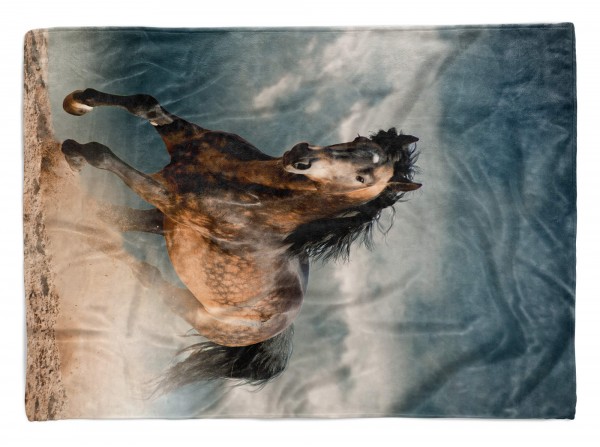 Handtuch Strandhandtuch Saunatuch Kuscheldecke mit Tiermotiv Pferd Wild