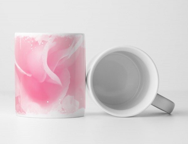 Tasse Geschenk rosa weiß pink – softe Blüten