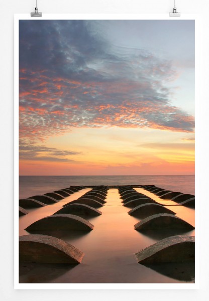 60x90cm Poster Landschaftsfotografie  Port Dickson Beach in Malaysia 
