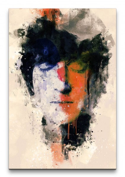 John Lennon Porträt Abstrakt Kunst Musiklegende 60x90cm Leinwandbild