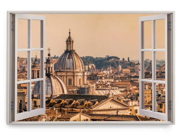 Wandbild 120x80cm Fensterbild Petersdom Vatikan Italien Rom Altstadt Historisch