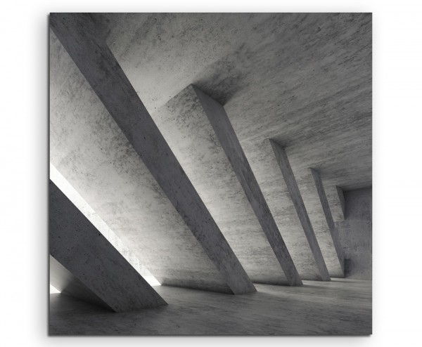 Architekturfotografie  Beton mit diagonalen Streben auf Leinwand exklusives Wandbild moderne Fotogr